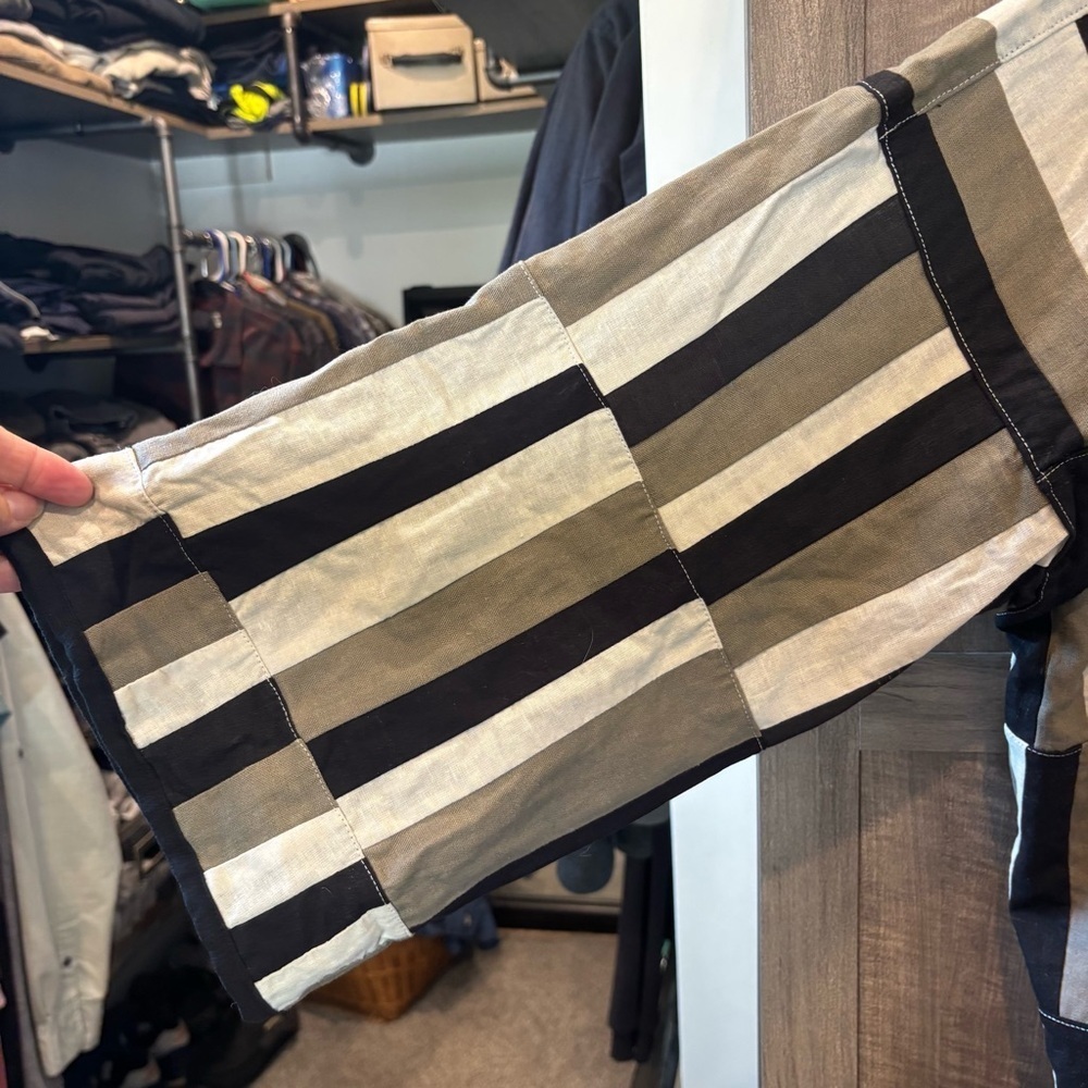 Tonle Large jacket Patchwork Black Tan Lagenlook … - image 7